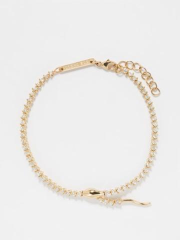 Zo Chicco - Snake Diamond & 14kt Gold Tennis Bracelet - Womens - Gold Multi