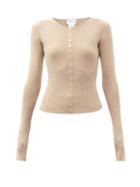 Matchesfashion.com Lemaire - Round-neck Rib-knitted Sweater - Womens - Beige