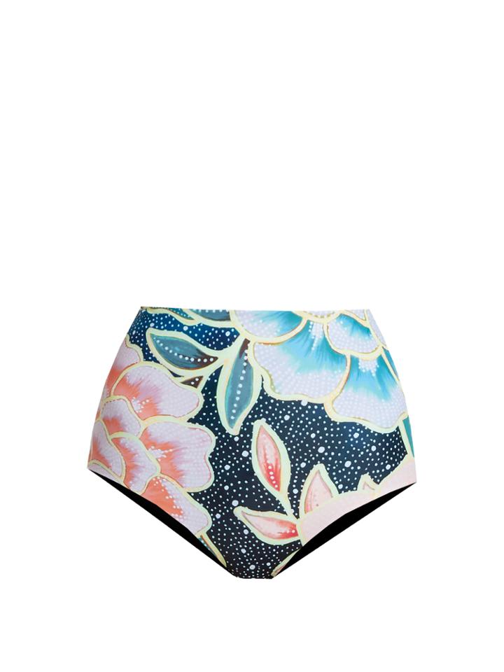 Mara Hoffman Arcadia Indigo-print High-rise Bikini Briefs