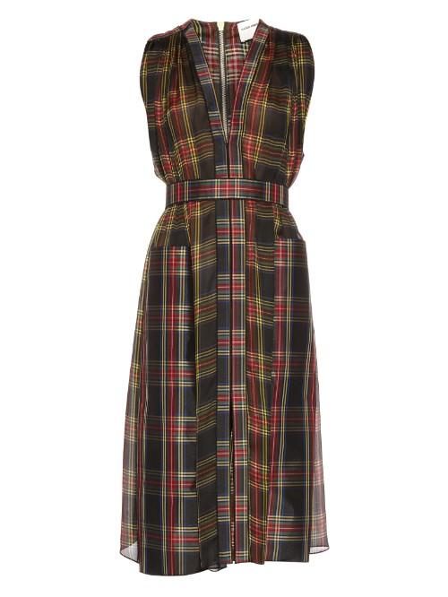 Maison Rabih Kayrouz Tartan Silk-chiffon Midi Dress