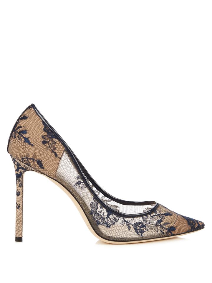 Jimmy Choo Romy 100mm Lace Pumps