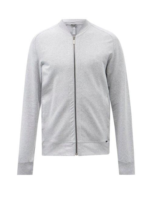 Mens Basics Hanro - Leisure Jersey Bomber Jacket - Mens - Grey