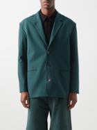 Albus Lumen - Nemus Single-breasted Linen Blazer - Mens - Green