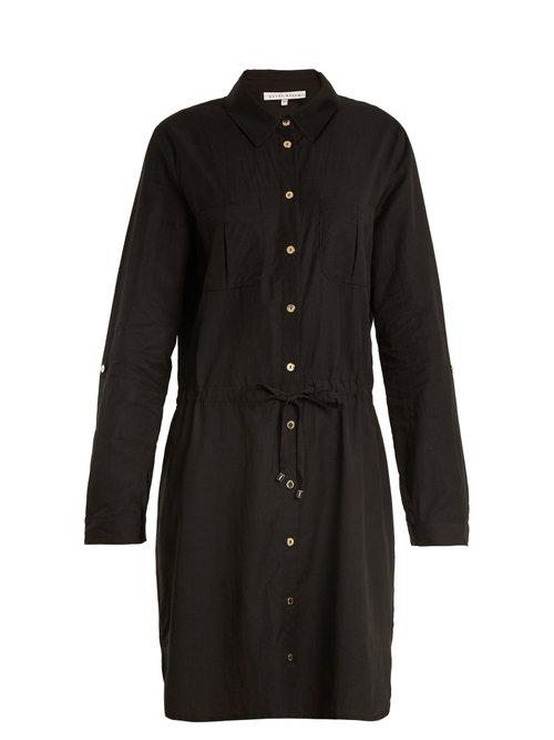 Matchesfashion.com Heidi Klein - Core Drawstring Waist Woven Shirtdress - Womens - Black