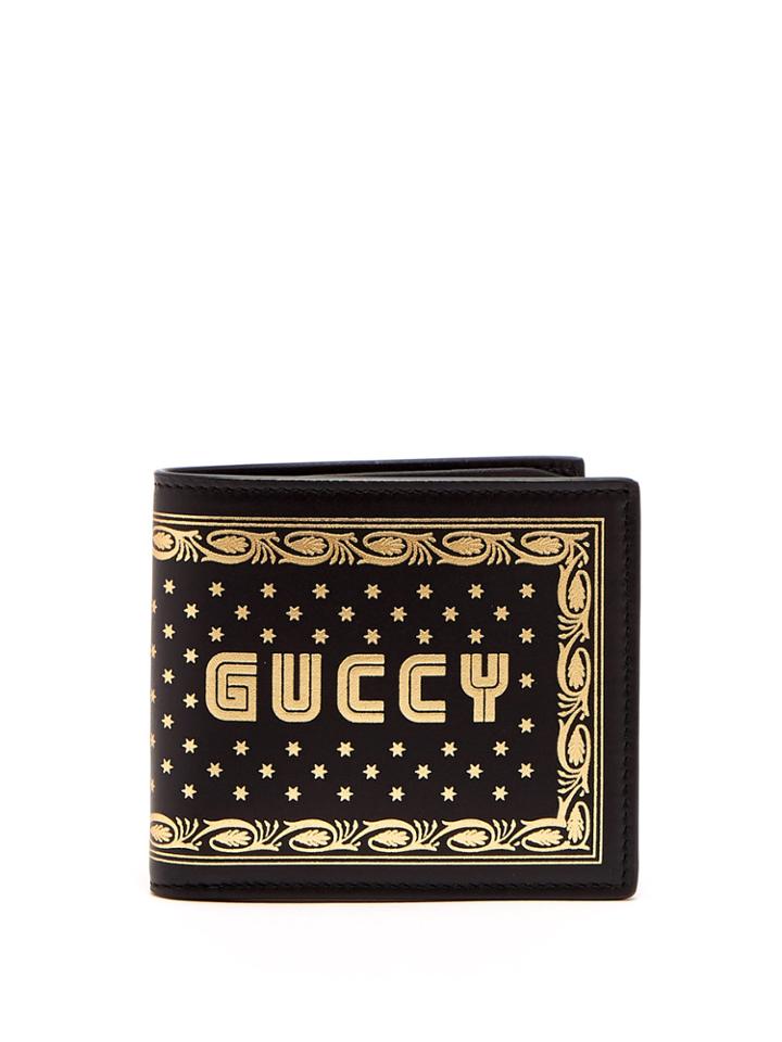 Gucci Guccy-print Bi-fold Leather Wallet