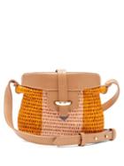 Matchesfashion.com Khokho - Jabu Leather Trimmed Mini Basket Bag - Womens - Pink Multi
