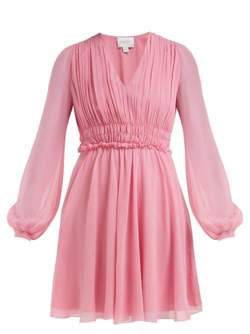 Matchesfashion.com Giambattista Valli - Silk Chiffon Mini Dress - Womens - Pink