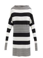 Norma Kamali - Spliced-stripe All-in-one Knitted Dress - Womens - Black Stripe
