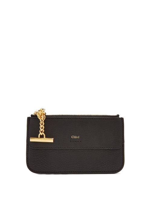 Matchesfashion.com Chlo - Drew Grained Leather Cardholder - Womens - Black