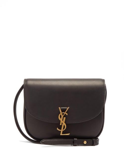 Matchesfashion.com Saint Laurent - Kaia Ysl-plaque Leather Cross-body Bag - Womens - Black