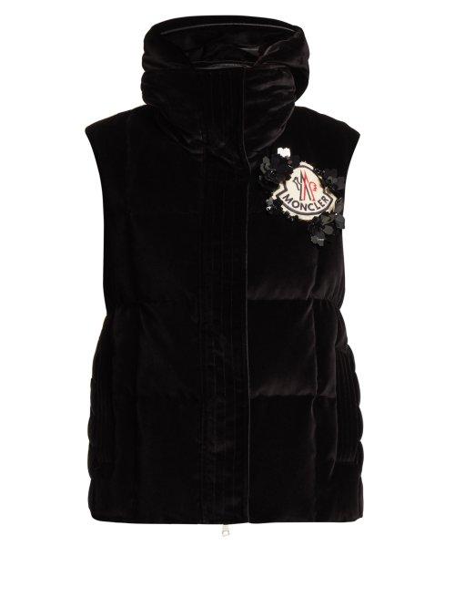 Matchesfashion.com 4 Moncler Simone Rocha - Jane High Neck Velvet Gilet - Womens - Black