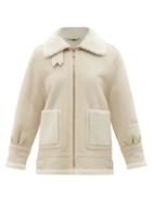 Fendi - Oversized Shearling Jacket - Womens - White