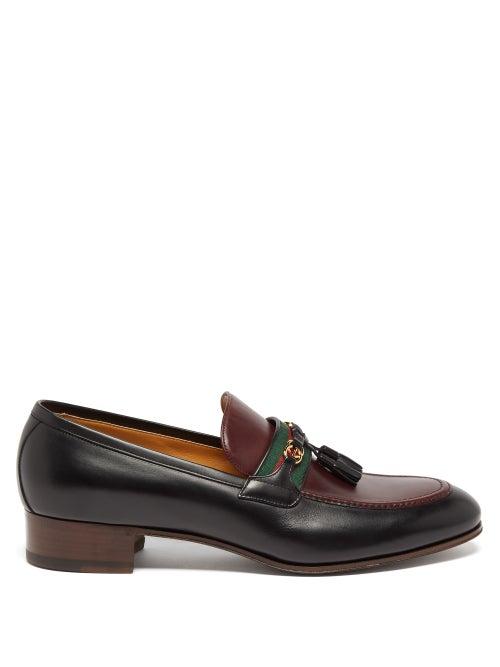 Gucci - Bi-colour Leather Loafers - Mens - Black Brown