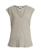 Matchesfashion.com Frame - V Neck Cotton Jersey T Shirt - Womens - Grey