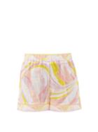 Matchesfashion.com Emilio Pucci - Vetrate-print Cotton-gauze Shorts - Womens - Pink Multi