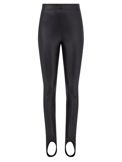 Moncler Grenoble - High-rise Stirrup-cuff Laqu-jersey Ski Leggings - Womens - Black