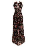 Msgm Silk-chiffon Floral Long Dress