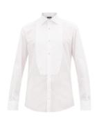 Matchesfashion.com Dolce & Gabbana - Crystal-button Bib-front Cotton Shirt - Mens - White