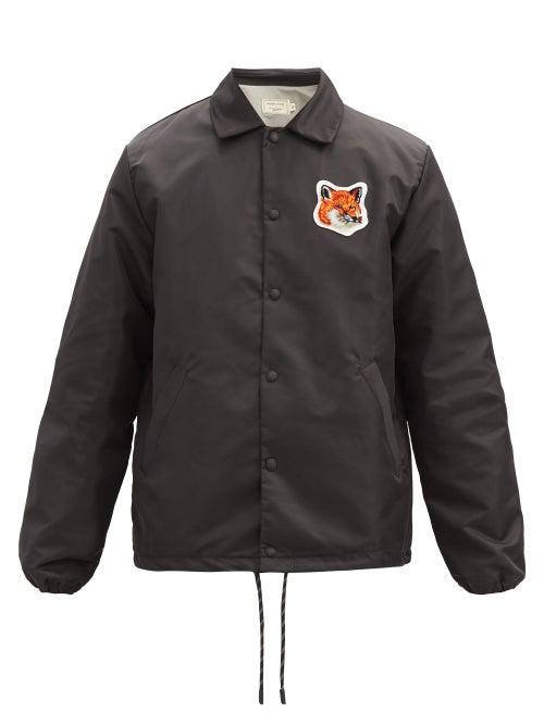 Matchesfashion.com Maison Kitsun - Velvet Fox Head Coach Jacket - Mens - Black