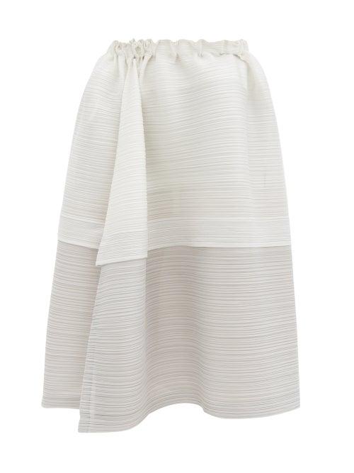Matchesfashion.com Pleats Please Issey Miyake - Stone Gradation Technical-pleated Skirt - Womens - Light Grey
