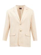 Albus Lumen - Oversized Linen-muslin Suit Jacket - Mens - Cream
