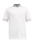 Matchesfashion.com Fendi - Logo-jacquard Cotton-jersey T-shirt - Mens - White