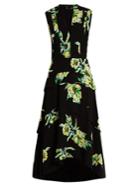 Proenza Schouler Lily-print Dip-hem Silk-crepe Dress