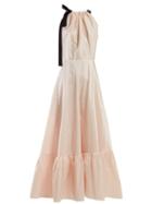 Matchesfashion.com Roksanda - Valentia Grosgrain Tie Taffeta Gown - Womens - Light Pink