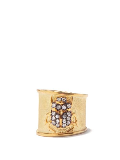 Begum Khan - Scarab 24kt Gold-plated Single Ear Cuff - Womens - Gold Multi