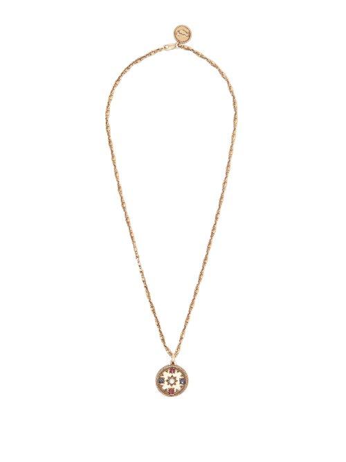 Matchesfashion.com Jade Jagger - Pearl & Ruby 18kt Gold Star Medallion Necklace - Womens - Gold