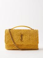 Saint Laurent - Jamie Medium Faux-raffia Shoulder Bag - Womens - Yellow