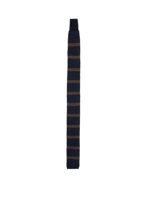 Matchesfashion.com Brunello Cucinelli - Striped Knitted-silk Tie - Mens - Blue Multi