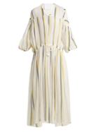 Love Binetti Dropped Shoulder Striped Cotton Dress
