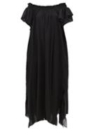 Loup Charmant - Hydra Off-the-shoulder Organic-cotton Poplin Dress - Womens - Black