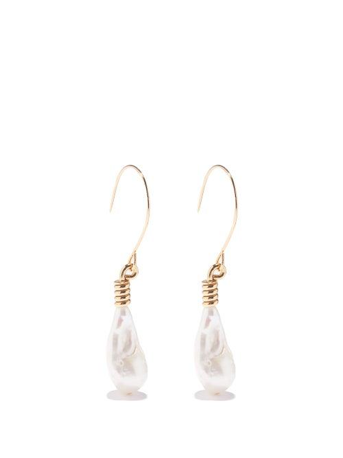 Colville - Light Bulb Pearl Gold-plated Drop Earrings - Womens - Pearl