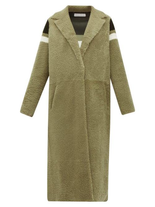 Matchesfashion.com Ins & Marchal - Striped Shearling Coat - Womens - Green Multi