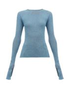 Matchesfashion.com Lanvin - Extra Long Sleeves Lurex Sweater - Womens - Light Blue