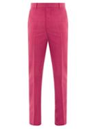 Matchesfashion.com Alexander Mcqueen - Wool-blend Slim-fit Trousers - Mens - Pink
