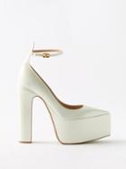 Valentino Garavani - Tan-go 165 Leather Platform Pumps - Womens - Ivory