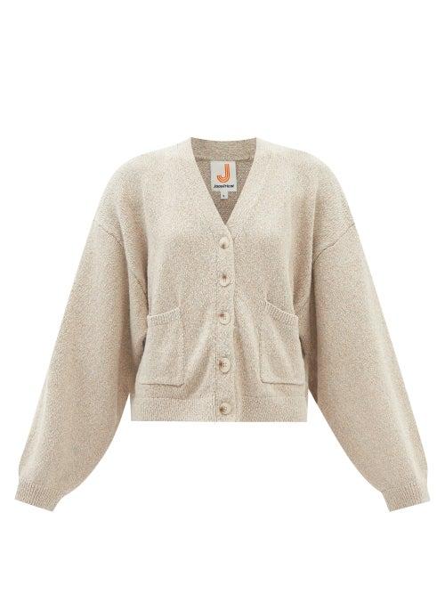 Joostricot - V-neck Cotton-blend Cardigan - Womens - Beige
