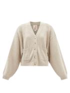 Joostricot - V-neck Cotton-blend Cardigan - Womens - Beige