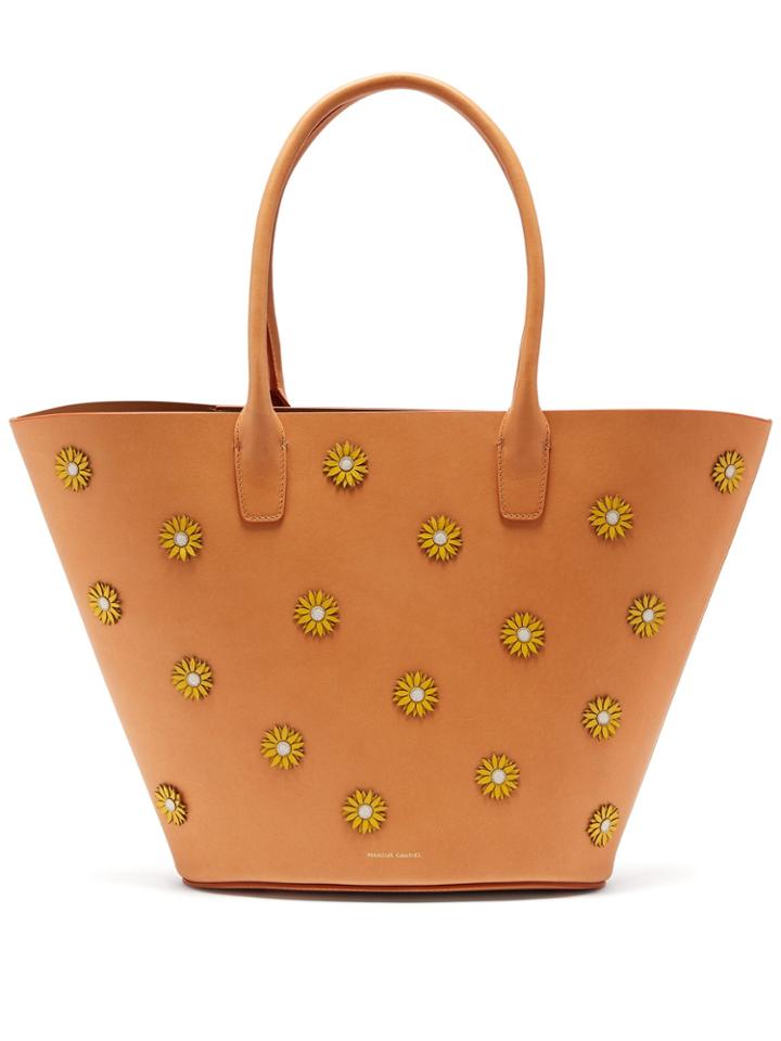 Mansur Gavriel Sunflower-embellished Leather Tote Bag