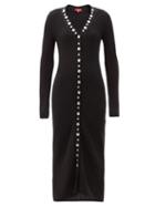 Matchesfashion.com Staud - Nereus Buttoned Rib-knitted Dress - Womens - Black