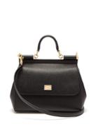 Matchesfashion.com Dolce & Gabbana - Sicily Medium Grained Leather Bag - Womens - Black