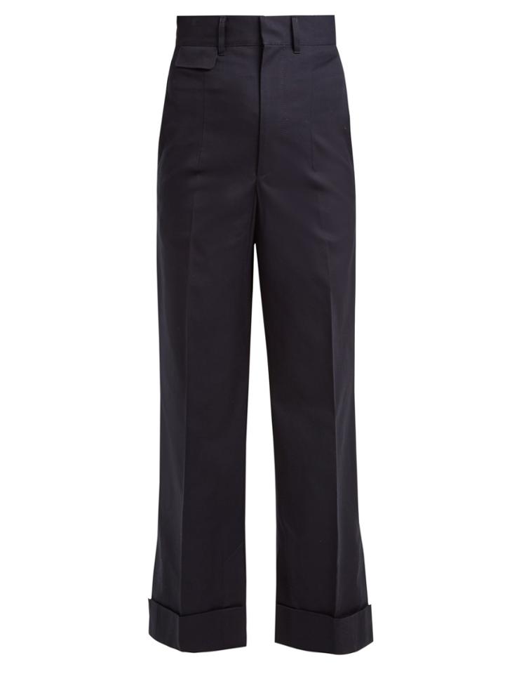 Toga High-rise Straight-leg Cotton-blend Trousers