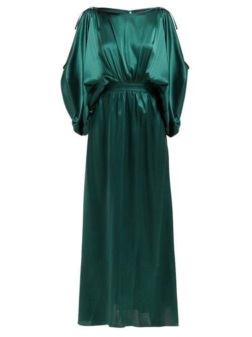 Matchesfashion.com Love Binetti - Tainted Love Silk Dress - Womens - Green