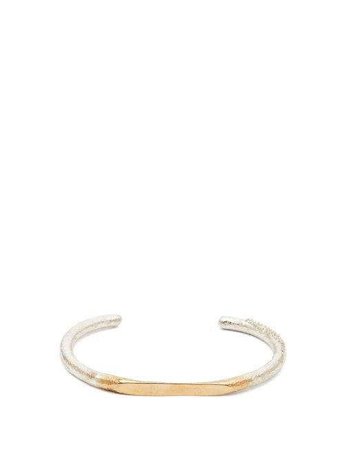 Matchesfashion.com Pearls Before Swine - Hammered Gold And Sterling Silver Bangle - Mens - Silver Gold