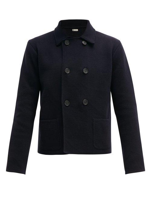 Matchesfashion.com Connolly - Cropped Double Breasted Cotton Blazer - Mens - Navy