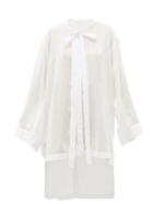 Matchesfashion.com Roni Helou - Dhalia Necktie Striped Longline Shirt - Womens - White