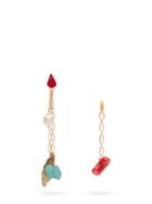 Matchesfashion.com Timeless Pearly - Mismatched Chain Drop Earrings - Womens - Multi